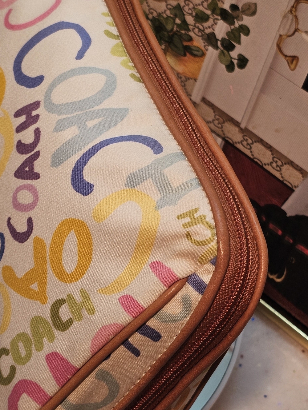 COACH Multicolor Signature Logo Cosmetic Pouch - Picture 10 of 11